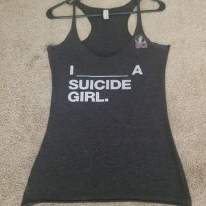 Suicide girls Tank Top RARE Shirt Grey Small